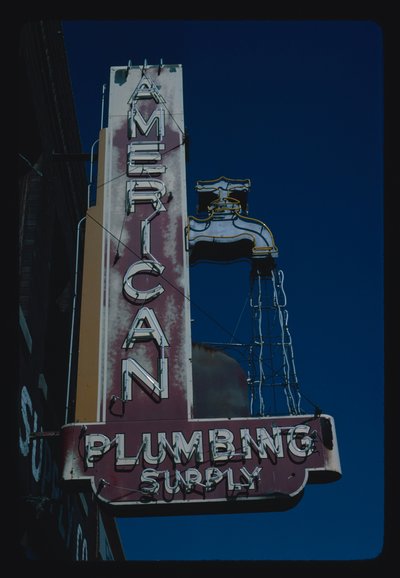 American Plumbing Supply sign, Des Moines, Iowa, USA by John Margolies