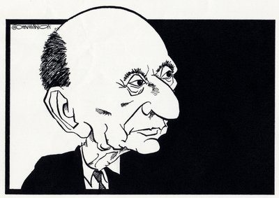 Arnold Schoenberg, caricature by John Minnion