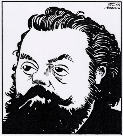 Modest Petrovich Mussorgsky - caricature portrait by John Minnion
