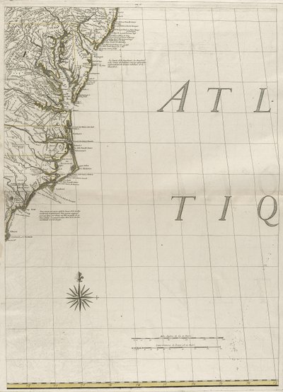 A Map of the British and French Dominions in America by John Mitchell