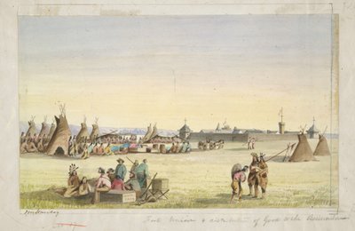 Fort Union and Distribution of Goods to the Assiniboins by John Mix Stanley