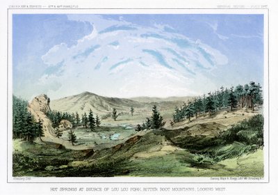 Hot Springs at Their Source in Lou Lou Fork, Bitterroot Mountains, Montana, USA by John Mix Stanley