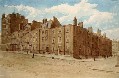 View of Old Cobham Row and part of Cold Bath Square, Finsbury by John Phillipp Emslie