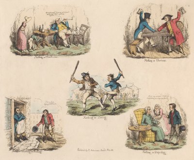 Set of Four: Much Ado About Nothing or Illustrations of Old Sayings by John Phillips