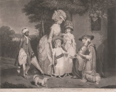 A Lady and Her Children Relieving a Cottager by John Raphael Smith