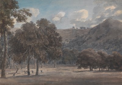 Il Parco degli Astroni - The Wooded Crater Bottom with Hunt in Progress by John Robert Cozens