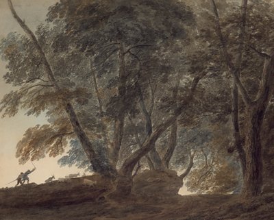 The Goatherd: View on the Galleria di Sopra above the Lake of Albano by John Robert Cozens
