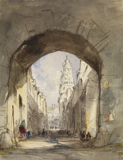 Street Scene in Calais by John Scarlett Davis