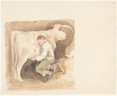 Boy Milking Cow by John Sell Cotman