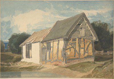 Farm Building by a Pond by John Sell Cotman