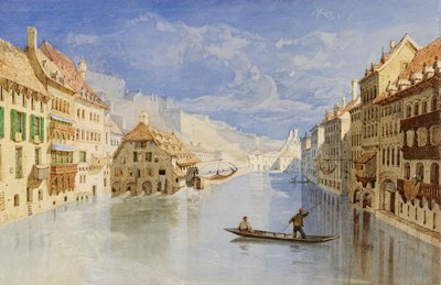 The Citadel above Namur, Belgium, from the River Sambre by John Sell Cotman