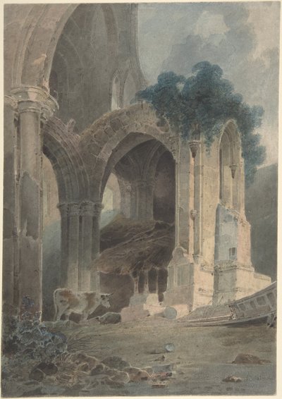 The East End of Rievaulx Abbey, Yorkshire by John Sell Cotman