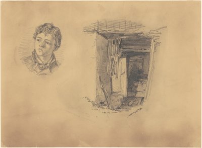 Head of a Boy; and the Entrance to a Shack by John Singer Sargent