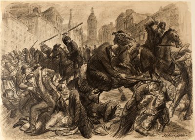 The Constabulary; Policing the Rural Districts in Philadelphia, 1910 by John Sloan