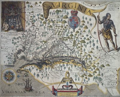 Map of Virginia: Inset showing interior of Indian chief Powathan
