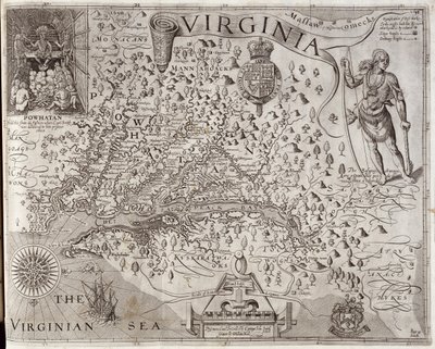 Map of Virginia, discovered and described by Captain John Smith, 1606, engraved by William Hole, published 1612 by John Smith 2