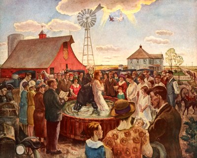 Baptism in Kansas, Book Plate by John Steuart Curry