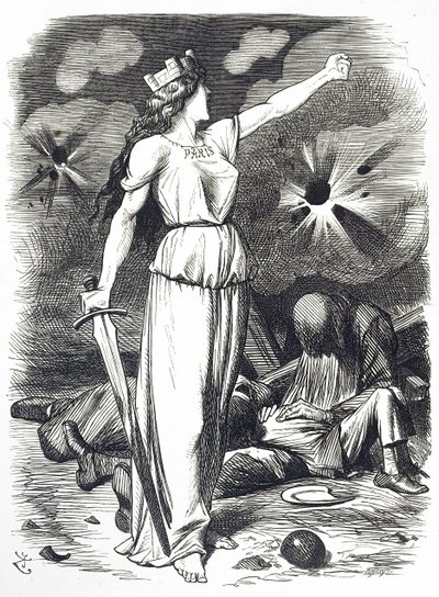 Cartoon commenting on the Siege of Paris during the Franco-Prussian War by John Tenniel