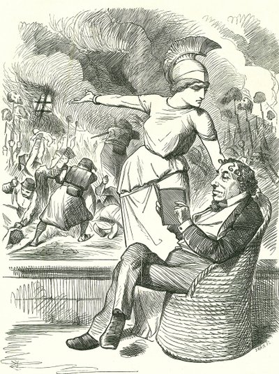Neutrality Under Difficulties: Benjamin Disraeli Refusing to Take Action Over the Russo-Turkish War. John Tenniel Cartoon from Punch by John Tenniel