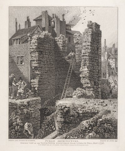 Inside View of the Watch Tower Discovered near Ludgate Hill, May 1, 1792 by John Thomas Smith