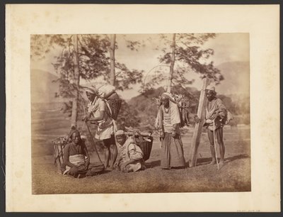 [Group of men carrying baskets] by John Thomson