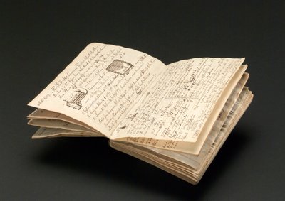 Notebook used to record details of the Rainhill locomotive trials in 1829 by John Urpeth Rastrick