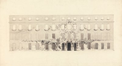 Architectural Drawing of a Building with Astrological Symbols by John Varley