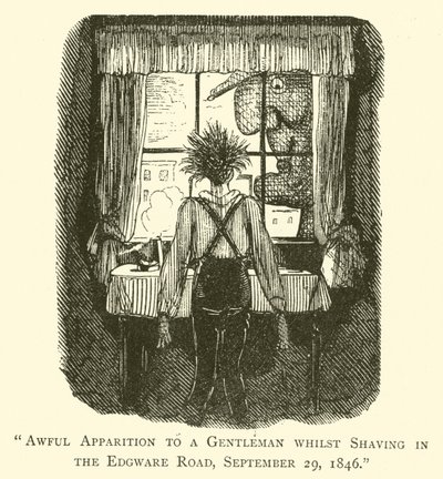 Awful Apparition to a Gentleman Whilst Shaving in the Edgware Road, 29 September 1846 by John after Leech