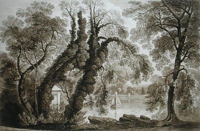 View of the Temple Fountain from the opposite side, Sezincote by John after Martin