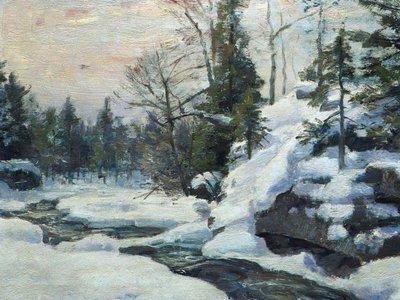 Peaceful Winter Stream by Jolly and Dash