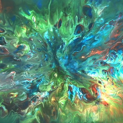 Vibrant Fluid Abstract by Jonas Weikel