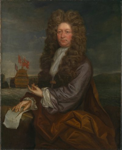 Fisher Harding, Master Shipwright, active 1664-1706, with the Launch of the 