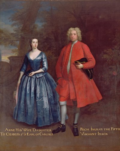Portrait of Rich, 5th Viscount Irwin and his Wife Anne, c.1715-20 by Jonathan Richardson