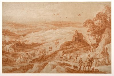 Landscape with Figures, Cattle and Wagons by Joos or Josse de The Younger Momper