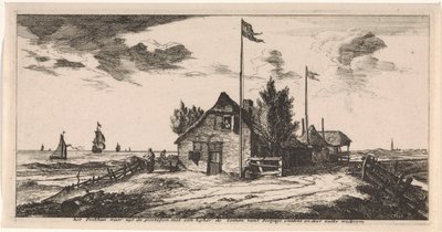 Post House with a Postman on Lookout (Postcard) by Joost van Geel