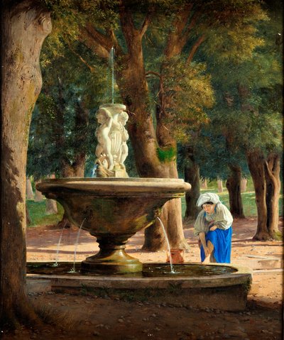Scene from the Garden of Villa Borghese in Rome by Jorgen Roed