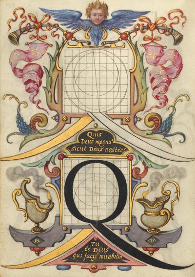 Guide for Constructing the Letter Q by Joris Hoefnagel