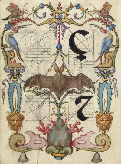 Guide for Constructing the Letters ç and Tironian Et by Joris Hoefnagel
