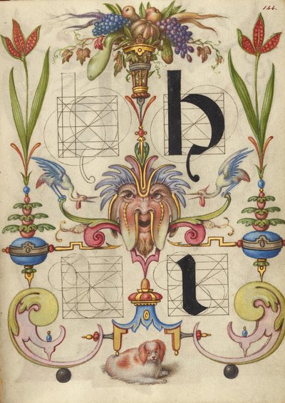 Guide for Constructing the Letters h and i by Joris Hoefnagel