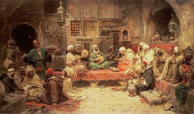 Arabs Making Music in an Interior by Jose Benlliure y Gil