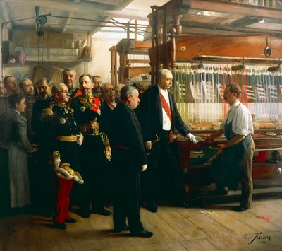 President of French Republic Felix Faure visiting workshop of ribbon manufacturer in Saint Etienne, May 30 by Jose Frappa