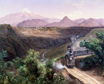 View of the Pico de Orizaba stratovolcano in Mexico by José María Velasco