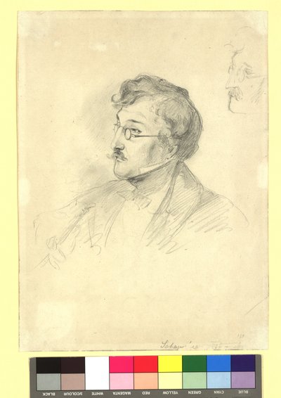 Study (Detail) for the Painting "The Chess Game" by Josef Danhauser