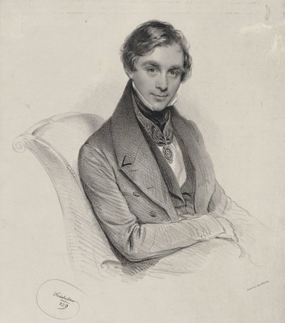 Bull Lithograph by Josef Kriehuber