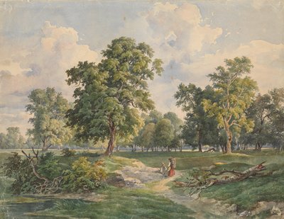 Large Park Landscape, Laxenburg by Josef Kriehuber