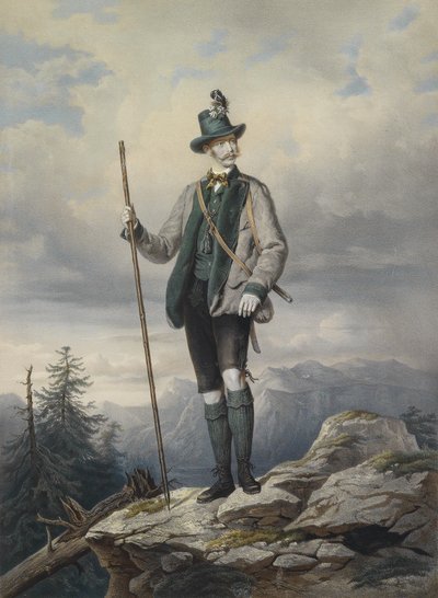 Emperor Franz Joseph I in Ischl Hunting Costume c1855 by Josef Kriehuber