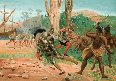 Death of Magellan in the Philippines by Josep or Jose Planella Coromina