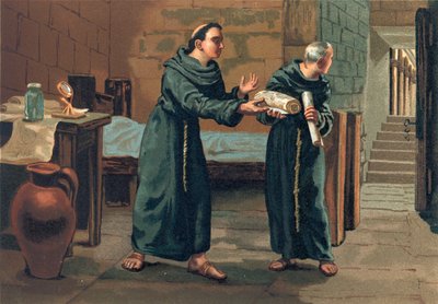Roger Bacon Sending His Magnum Opus to the Pope by Josep or Jose Planella Coromina