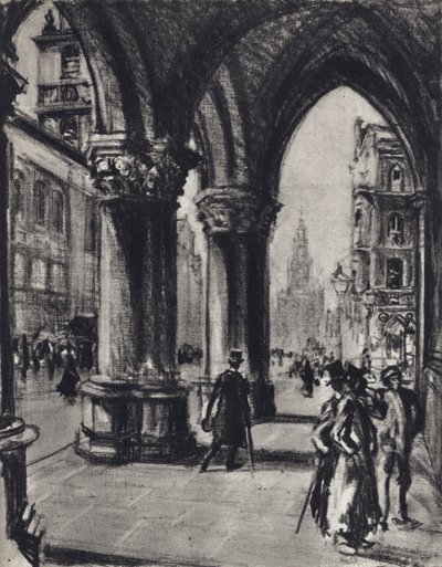 Strand, from the Law Courts (litho) by Joseph (after) Pennell