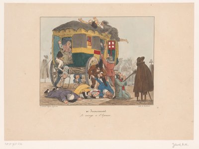 Omnibus with Passengers Being Robbed by Joseph Ambroise Jobard